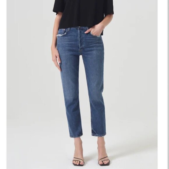 Agolde Denim - Agolde Riley High Rise Straight Leg Cropped Jeans size‎ 30 LONG